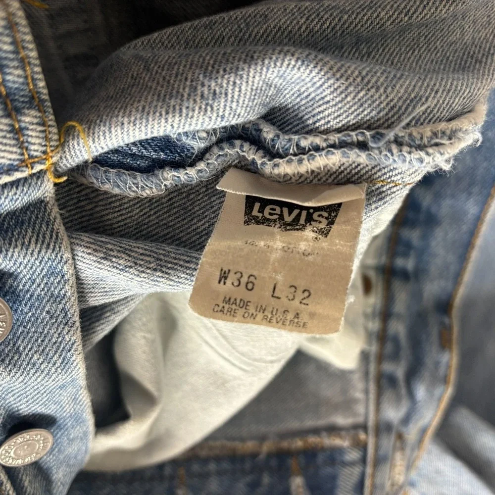 Levi's 501 USA Vintage 36x32 Light Wash Button Fly Straight Leg Jeans